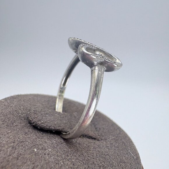 VTG Sterling Silver 925 Natural Diamond Open Hearts Infinity Ring Size 10.25 - Picture 2 of 9